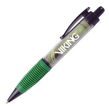 LCMY - Money Clear Barrel Clicker Pen with Rubber Grip