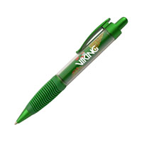 LCRX - Holiday Clear Barrel Clicker Pen with Rubber Grip