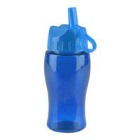 18 Oz Transparent Poly-pure Bottle W/ Flip Straw Lid